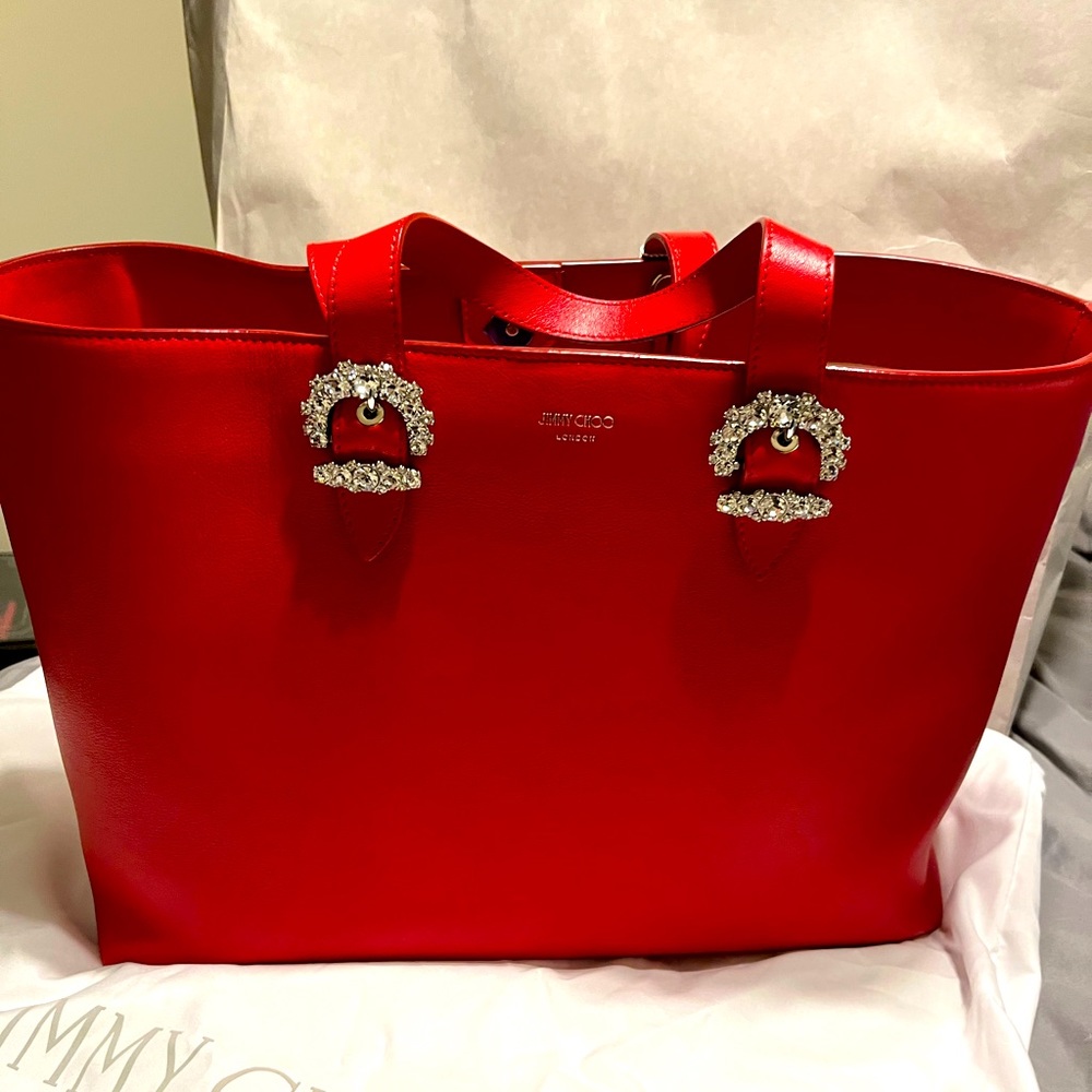Jimmy Choo Cheri Tote Royal Red